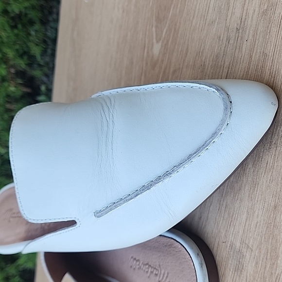 Madewell Women 8.5 Frances Skimmer Ivory Leather Pointed Toe Flat Mules - Picture 5 of 12